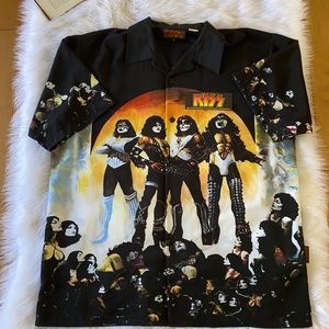 KISS LOVE GUN mens XL button up shirt